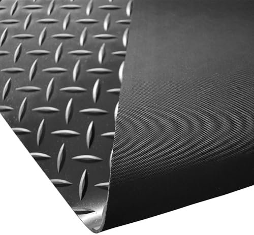 Checker Rubber Mat for Garage, Camper Van, Equine Flooring - Non Slip Mat 5mm Thick Rubber Matting, 1.5M Width, A Grade Garage Flooring with 18 Variations to Choose From (1/2M X 1.5M)