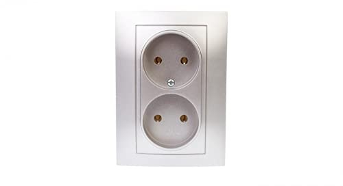 CARLA Doppelsteckdose b/u silber 1741-06 Elektro-plast Aufleger 5901752636651