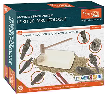 EXPLORA - Momias y Fósiles - Kit del Arqueólogo - 542221 - Yeso para Excavar - Antiguo Egipto - Juego Infantil - Científico - Educativo - Aventura - Divertido - A Partir de 5 años