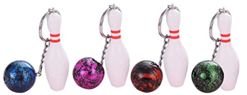 NUOBESTY 8 Stücke Bowling Pin Schlüsselanhänger Schlüsselanhänger Handtasche Charms Geldbörse Tasche Charms Party Favors Rot Grün Blau Lila