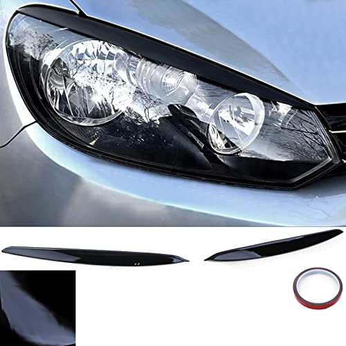 Scheinwerferblenden Böser Blick Schwarz Glanz Paar für VW Golf 6 08-12