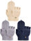3 Paar Wandelbar Fingerlos Handschuhe Strick Handschuhe mit Klappe Warm Wolle Fäustling für Damen (Blau, Khaki, Rot Grau)