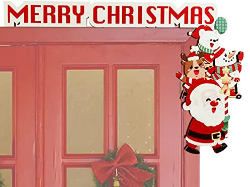 Lustige Weihnachten Türrahmen Dekorationen, Weihnachtsdeko Purzelnde Elche Weihnachtsmann Weihnachtspinguin Für Türrahmen-Deko Aus Holz, Weihnachten Türrahmen Ornament Für Home