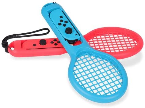 Tennis-Game-Controller, Spielzubehör ABS fest zusammengebaute Spiel-Tennisschläger verbessern das Spielerlebnis for Switch (Color : Red Blue)