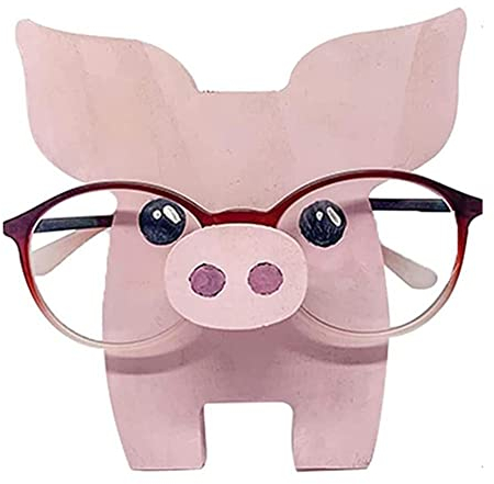 QOXEZY Niedlicher kreativer Tier-Brillenhalter für Sonnenbrillen aus Holz, Tierform, Brillenrahmen, Heimbüro, Desktop-Dekor