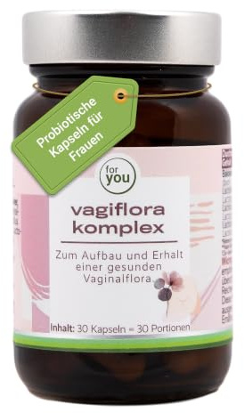 for you vagiflora komplex 30Kapseln - Frauen-Probiotika zum Aufbau einer gesunden Vaginalflora - 6 verschiedenen Lactobazillen z.B.Lactobacillus reuteri & mit Laktose & Ziegenmolkenpulver