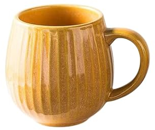 Large Stoneware Ceramic Coffee Mug - 500ml Capacity, Perfect for Coffee, Tea, and More (Yellow)