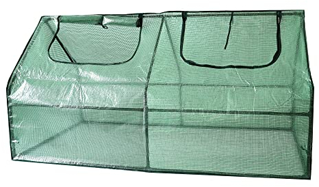 NATIV Foliengewächshaus | Gewächshaus mit 2 praktischen Zugriffsfenstern | Tomatenhaus aus robuster Gewächshausfolie | Treibhaus 182 x 90 cm, 90 cm hoch