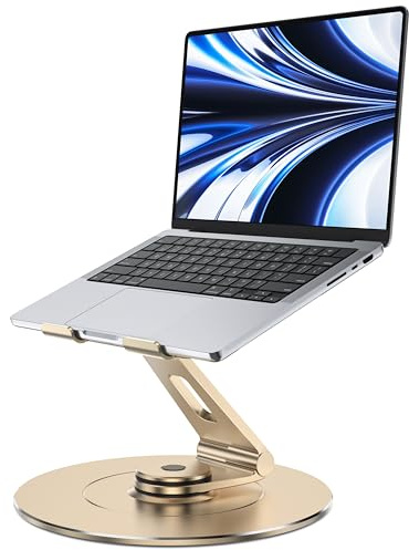 LOXP Ultrastabiler, drehbarer Laptop-Ständer für den Schreibtisch, 300% größere Standfestigkeit, militärisches Aluminium, Anti-Locker-Struktur, höhenverstellbarer Laptopständer, geeignet für 25,4