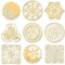 OLYCRAFT 9 Stück Heilige Geometrie Aufkleber Religionsthema Abziehbilder Aufkleber Geometrisches Muster Goldene Metallaufkleber Metallharzfüller Für Harzhandwerk Telefondekorationen - 4x4 cm
