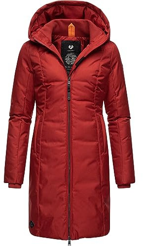 Ragwear Damen Wintermantel warmer wasserdichter Steppmantel lang mit Kapuze Amarri Red23 Gr. 3XL