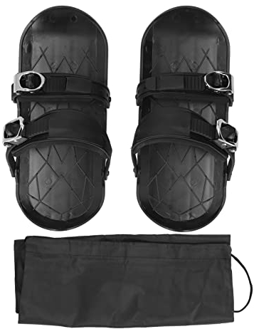 Mini-Ski-Skates, Kurze, Dünne Skating-Ski Zur Befestigung an Skistiefeln, Winterschuhen, Kurze Snow-Skates Für Skifahren Im Freien, Schwarz, Einheitsgröße