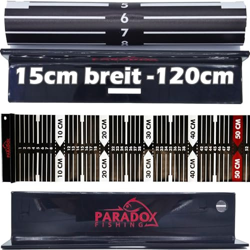 Paradox Fishing Mètre ruban 120 cm I 15 cm de large I avec butée poisson mètre ruban tapis de pêche – Facile à transporter et à nettoyer