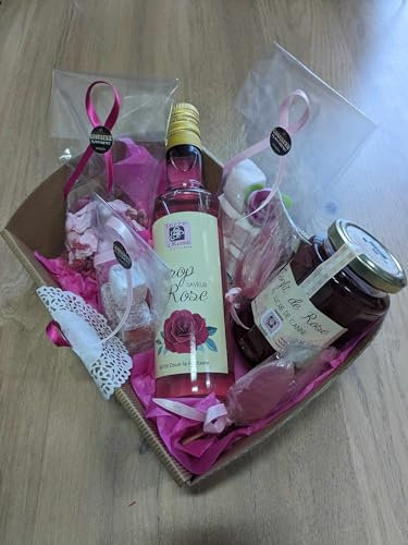 Grand coffret cadeau gourmand à la rose - confiseries artisanales - 1,7kg