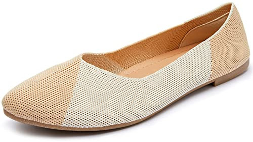 Melmand Women's Machine Washable Flex Sole Flat Ballet Pumps Dress Shoes (Beige/Cream, UK Footwear Size System, Adult, Women, Numeric, Medium, 8)
