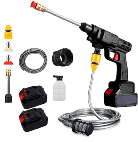 Pistola Ad Acqua Per Auto Senza Fili, Alta Potenza 600w,Due Batterie 24v1500mah Pompe Alta Pressione, Batteria A Lunga Durata Lavapavimenti Esterni, Incontra Una Varietà Di Pulizia