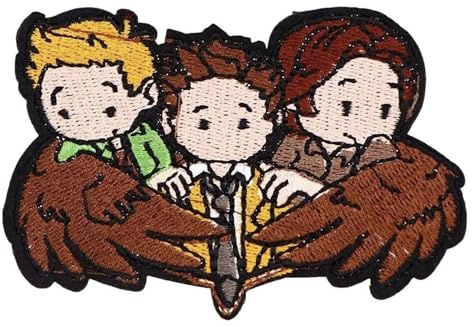 Supernatural TV Show Fantasy Horror Drama Magic Pentagramm Kaz 2Y5 Angel Wings Winchester Dean Sam Castiel 9.7 cm Iron On Embroidered Patch for Clothing