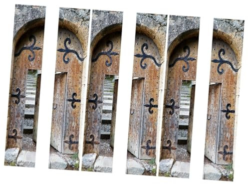 OSALADI 6 Stk Tür Aufkleber Haustüraufkleber Diy Türaufkleber Dekorative Türaufkleber 3d Rustikale Türabdeckung Hause Aufkleber Alte Tür Selbstklebende Fensteraufkleber Türtapeten Pvc