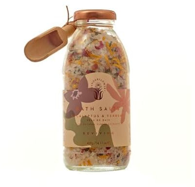 Wanderflower Reviving Eukalyptus & Eisenkraut, luxuriöses Badesalz mit natürlichen Blumenextrakten, 400 g
