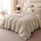 Lanqinglv Plüsch Bettwäsche 135x200 Teddy Fleece Beige Flauschige Bettwäsche Set Cashmere Touch,ÖKO-TEX Warme Winterbettwäsche Thermo Wende Bettbezug und 1 Kissenbezug 80x80 cm mit Reißverschluss