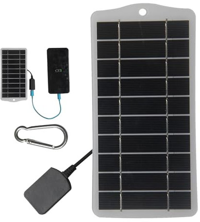 Solar Panel Charger for Phone | Portable Travel Solar Charger for Smartphones, Tablets, and USB Devices | Outdoor Mobile Solar Charger for Camping, Hiking, and Emergencies | Ideal for On-the-