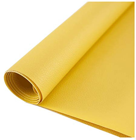EYRMQWJPC Faux Cuir, Tissu en Similicuir, Similicuir Tissu imperméable Faux Cuir Rembourrage Artisanat Bricolage Couture canapé Sac à Main siège de Voiture-Jaune(1.38x4m)