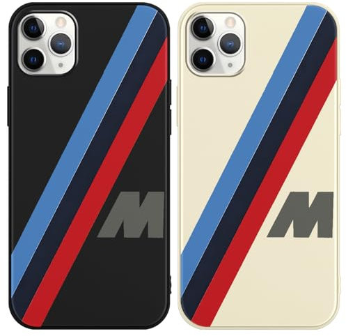 nurkorki 2 Stück Handyhülle für iPhone 12 Mini 5.4 Hülle mit Blue&Red Stripes Auto Muster, Kreative Motiv mit Silikon Weich TPU Schutzhülle,Kameraschutz Stoßfest Kratzfest Bumper Case