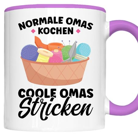 Strick Tasse | normale Omas kochen coole Omas Stricken | Strick Geschenk Stricken Tasse Strick Oma Kaffeebecher lustig