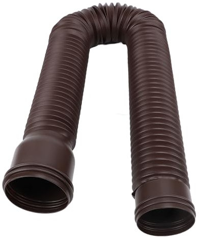 Rain Gutter Downspout Extension Flexible, Downspout Extender Diverter PE Extendable Drain Away Extender for Outdoor Villa Round, 20 to 59in (Brown)
