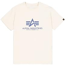 Alpha Industries Herren Basic T-Shirt, Vint.White/Night Purple, M