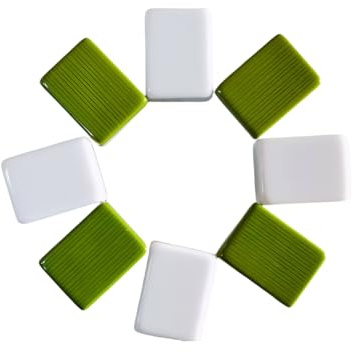 QYMZKA 8pc Green Blank Replacement Mahjong Tiles - 3x2.25x1.7cm (1.18x0.89x0.67) Spare Tile Set for Mahjong Game Repair & Custom Design