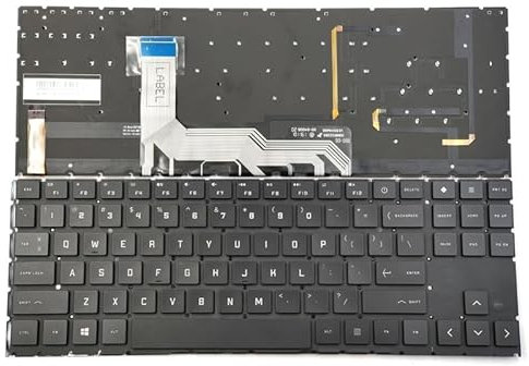 ZHANGXTT Pièces d'ordinateur Portable Nouveau for HP Omen 15-EK 15-EK0019NR 15-en 15-EN0013DX 15-EN0023DX 15-EN1013DX Clavier Noir américain avec rétro-éclairage rvb par Touche