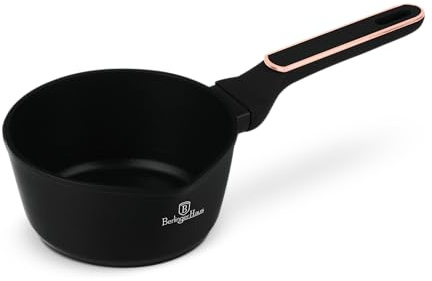 Berlinger Haus Stieltopf 16 cm TitanPro Antihaft Induktion Kompakt Backofen spülmaschinengeeignet ergonomische Soft Touch Griff Black Rose