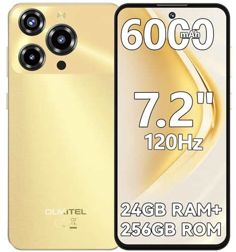 OUKITEL C69 Telefonos Moviles Libres Android 15,7.2 HD+120Hz Teléfono Móvil,24GB+256GB/1TB Movil,Batería 6000mAh Smartphone,Cámara 64MP+8MP,Doble SIM/NFC/GPS/Fingerprint