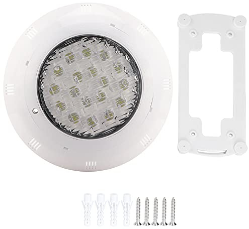 VETESHENM Pool-Wandleuchte, 18 LED-Unterwasserleuchte, IP68-Tauchlampe, reinweiße Helligkeit für Schwimmbad, Aquarium, Brunnen mit Fester Halterung und Schrauben, sicher 24