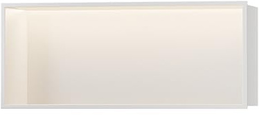YWJFSA Niche Murale Douche en Acier Inoxydable Seule Couche Étanche Niche Encastrable Salle de Bain LED 70×28Cm,Blanc