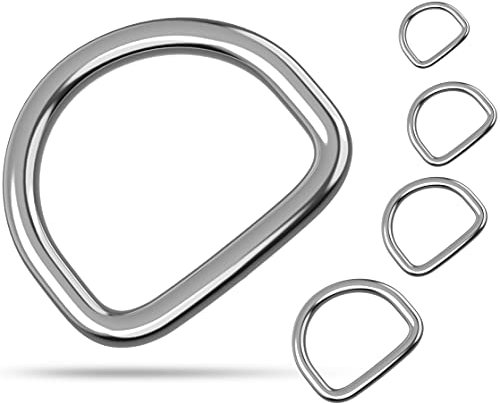 Edelstahl-D-Ringe | wählbar: 20mm - 50mm | 10 Stück | wetterbeständig | rostfrei | belastbar | geeignet für Segelsport - Boot | D-Ringe Metall Halbrundringe | Ring (Innendurchmesser: 25mm - 10 Stück)
