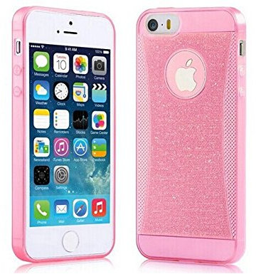 NOVAGO iPhone 6 iPhone 6S Coque Gel TPU Souple résistante avec Effet Paillettes Brillantes Blingbling (Rose)