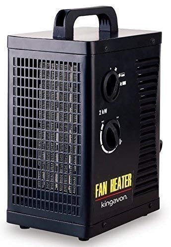 Garden Mile Modern 2kW Electric Industrial Heater - Adjustable Thermostat Control Room Heater - ABS Plastic Tilting, Energy-Saving, Portable Use for Indoor, Workshop, Garage Fan Heater (2kw)