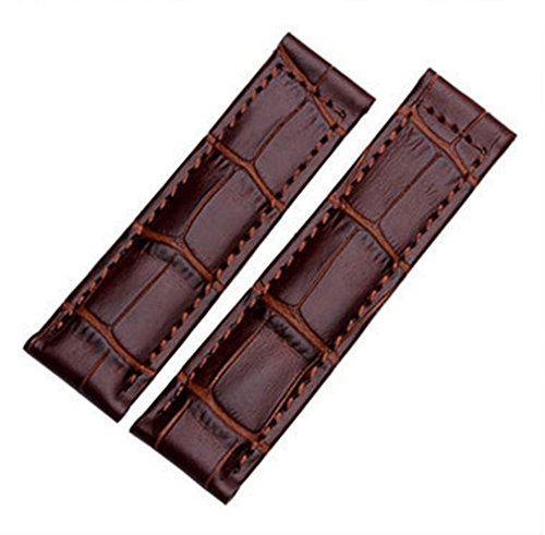 Richie strap 19 mm/20 mm Lederarmband, Schnalle, passend für Rolex Daytona Submariner Uhr, braun, 19 mm, Armband