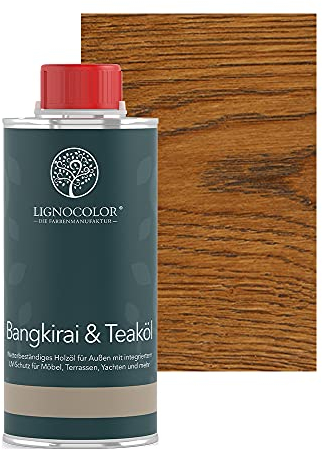 Lignocolor Teaköl | Holzöl für Gartenmöbel und Holz im Außenbereich | schützt und pflegt Holz (250 ml, Nussbaum dunkel)