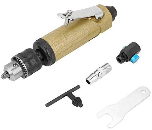 Taladro Neumático Recto 3/8 22000rpm Taladro Eléctrico de Aire Taladro Neumático de Alta Velocidad Herramienta de Pulido de Grabado con Llave de Válvula de Entrada Ajustable Puerto de Entrada de Llave