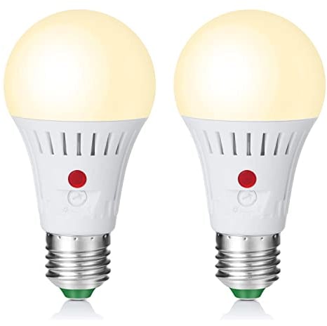 Elrigs E27 Glühbirne mit Lichtsensor, LED Lampe mit einstellbarem Tageslichtsensor, Leuchtmittel mit verstellbarem Dämmerungssensor, 7W ersetzt 60W, Warmweiß(3000K), Doppelpack
