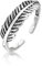 Amberta 925 Sterling Silber Zehering Verstellbar Damen | Delfin Blumen Krone Blatt Fußschmuck: Blatt Zehenringe