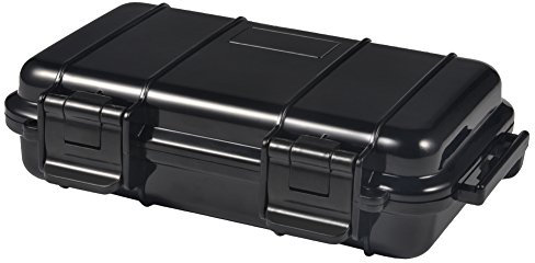 Yosoo Health Gear Waterproof Dry Storage Box, Plastic Shockproof Survival Container Carry Box with 2 U Shape Buckle for Fishing Camping Hiking(L-Black)