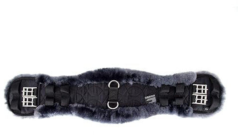 Merauno® Lammwolle Konturgurt Sattelgurt, Kurzgurt Dressurgurt, aus Qualitäts Merino Lammwolle, spezielle anatomisch konkave Form, für bessere Rutschfestigkeit. Farbe:Natur,Schwarz,Braun,Anthrazit