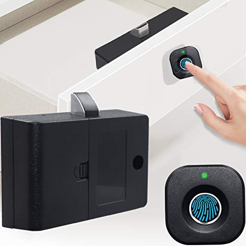 SUMNEW Serratura per armadio con impronte digitali, biometrica intelligente, serratura per cassetti nascosti senza chiave, serratura elettrica di sicurezza per bambini, mobili in legno fai da te per