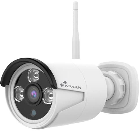 NIVIAN cámara Bullet WiFi 2K-Visión Nocturna-Apta para Interior y Exterior IP66-Codificación H265+ - Compatible con Kit videovigilancia NV-KIT830W-4CAM y NV-KIT430W-4CAM