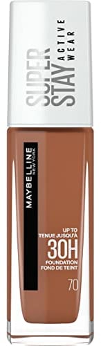 Maybelline New York Foundation, Superstay Active Wear 30 Hour Long-Lasting Liquid Foundation, Lightweight Feel, Water, Sweat and Transfer Resistant, 30 ml, Shade: 70, Cocoa