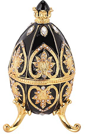 Osterei-Ornament, Ostern Einzigartiges Ei im Königlichen Stil, mit Reichem Email und Funkelnden Strasssteinen Trinket Box, Klassische Ornamente für Wohnkultur Osterdekoration